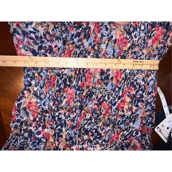 Sundance S Clarisse Floral Dress flutter sleeves smocked waist tiered hem - Picture 5 of 7